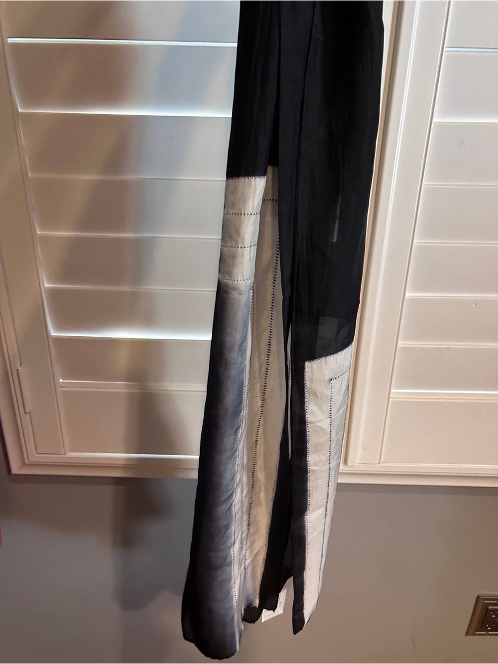 Eileen Fisher Silk scarf Gray Black One Size